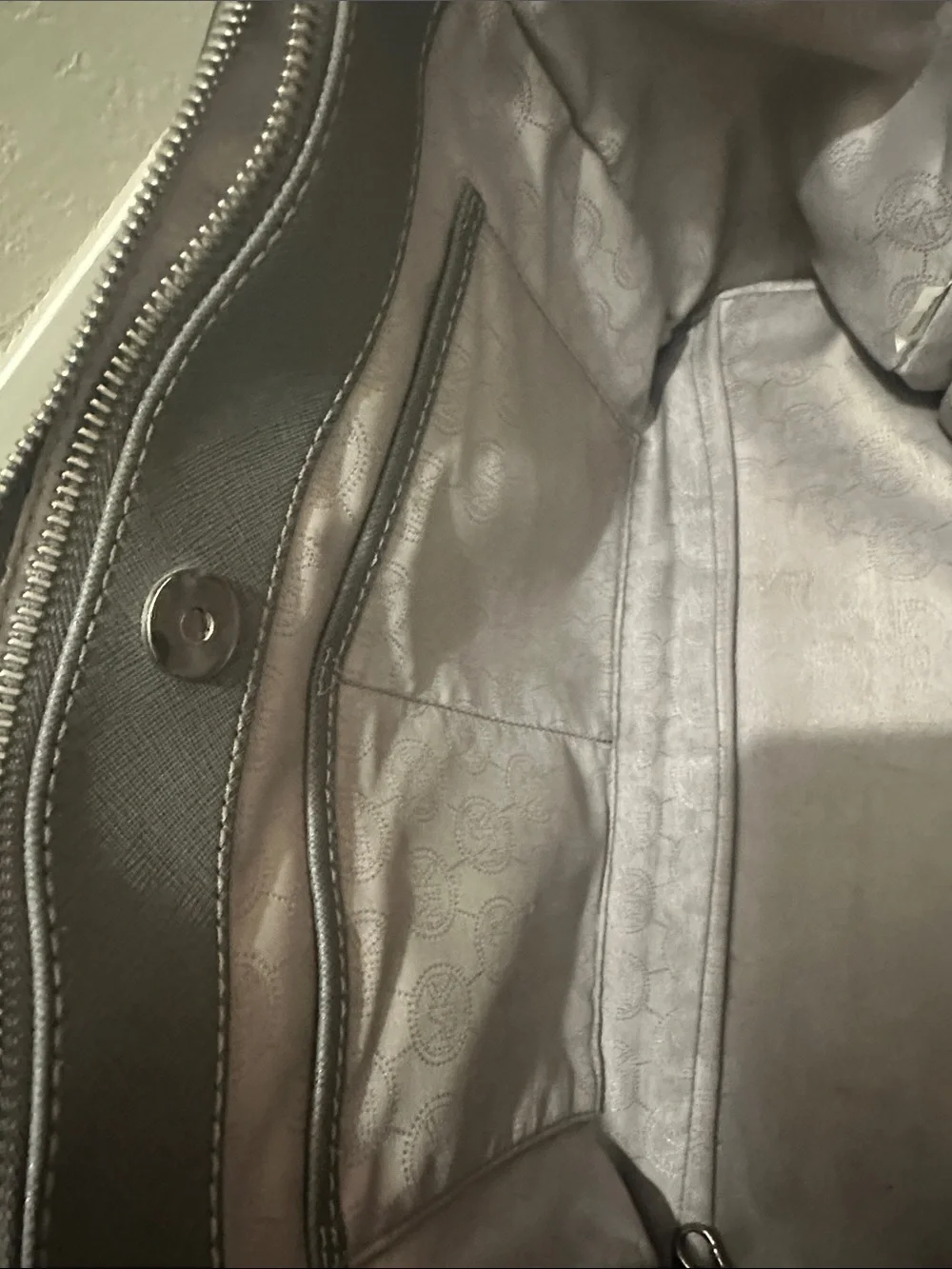 Michael Kors Taupe Saffiano Leather Satchel with Detachable Strap